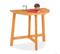 Relaxdays Table pliante, demi-lune, HxLxP: 74x80x50 cm, balcon & jardin, bois de sapin, extérieur, table murale, naturel