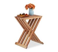 Relaxdays Table pliante en bois de noyer
