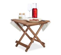 relaxdays Table pliante en bois marron