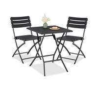 Relaxdays Table pliante et 2 chaises pour balcon