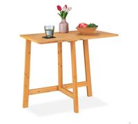 Relaxdays Table rectangulaire pliante, bois, terrasse, extérieur, balcon, jardin, pliable, HLP: 73x80x50 cm, naturel
