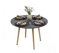 Relaxdays Table ronde pieds en bambou