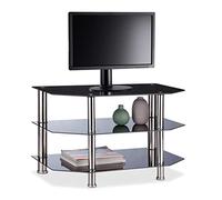 Relaxdays Table TV verre noir