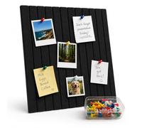 Relaxdays tableau en feutre lot de 2, rectangles autocollants, bureau & maison, 30 x 40 cm, punaises incluses, noir