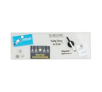 Relaxdays Tableau magnétique en verre lavable bureau et maison aimants & stylos panneau HxL: 20 x 60 cm blanc