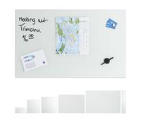 Relaxdays Tableau mémo magnétique verre blanc
