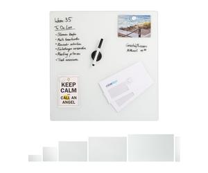 Relaxdays Tableau mémo magnétique verre blanc