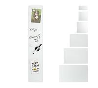 Relaxdays Tableau mémo magnétique, Verre Protecteur, Panneau Pense-bête, 3 aimants, 15x80 cm, Blanc