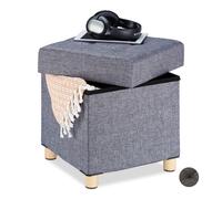 Relaxdays Tabouret avec espace de rangement