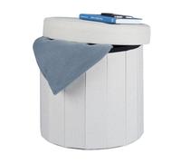Relaxdays Tabouret avec rangement pouf rond