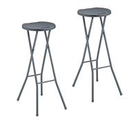 Relaxdays Lot de 2 tabourets de bar gris