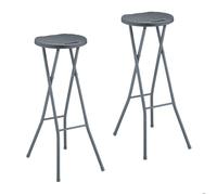 Relaxdays Lot de 2 tabourets de bar gris