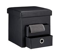 Relaxdays Tabouret de rangement carré pliant