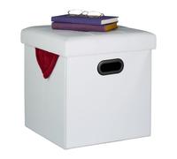 Relaxdays Tabouret de rangement en similicuir