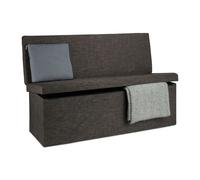 Relaxdays Tabouret de rangement pliant en lin