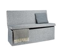 Relaxdays Tabouret de rangement pliant en lin