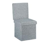 Relaxdays Tabouret de rangement pliant en lin