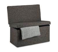 Relaxdays Tabouret de rangement pliant en lin