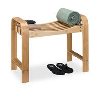 Relaxdays Tabouret de salle de bain avec poignées