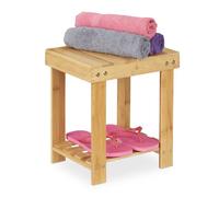 Relaxdays Tabouret de salle de bain en bambou