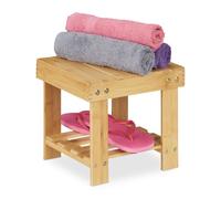 Relaxdays Tabouret de salle de bain en bambou