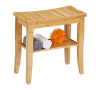 Relaxdays Tabouret de salle de bain en bambou