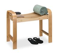 Relaxdays Tabouret de salle de bain avec poignées