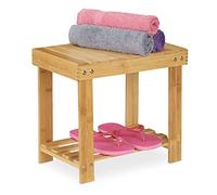 Relaxdays Grand tabouret de salle de bain