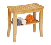 Relaxdays Tabouret de salle de bain en bambou