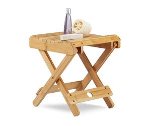 Relaxdays Tabouret en Bambou Pliant Salle de Bain