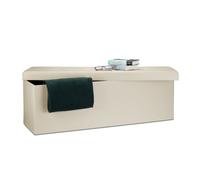 Relaxdays Tabouret pliant similicuir pouf pliable