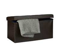 Relaxdays Tabouret pliant similicuir pouf pliable