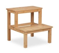 Relaxdays Tabouret pratique en bambou