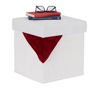 Relaxdays Tabouret de rangement en bambou