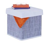 Relaxdays Tabouret de rangement en bambou