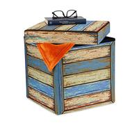 Relaxdays Tabouret vintage avec rangement