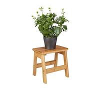 Relaxdays Tabouret repose-pieds bambou RUSTICO
