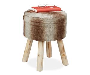 Relaxdays Tabouret rond en fourrure