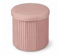 Relaxdays Tabouret velours avec rangement intégré