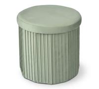 Relaxdays Tabouret velours avec rangement intégré