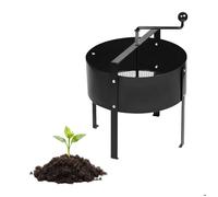 Relaxdays Tamis de jardin à manivelle Ø 40 cm noir acier sur pied tamis fin pour terre cailloux sable compost