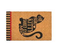 Relaxdays Tapis Coco 60x40 cm, Motif Chat, antidérapant, résistant intempéries, intérieur/extérieur, Multicolore