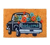 Relaxdays Tapis Coco Welcome 60x40 cm, antidérapant, résistant intempéries, intérieur & extérieur paillasson Multicolore