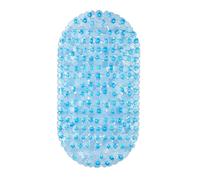Relaxdays tapis de bain aspect rocheux, 68 x 35,5 cm, lavable, support de baignoire antidérapant, ventouses, bleu