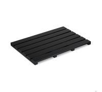 Relaxdays tapis de bain en bambou, 54x36 cm, antidérapant, caillebotis pour sauna, douche, intérieur & extérieur, noir