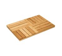 Relaxdays tapis de bain en bambou, 61x40 cm, caillebotis pour sauna, baignoire, piscine, antidérapant, nature