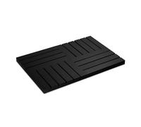 Relaxdays Tapis de Bain en Bambou, 61x40 cm, caillebotis pour Sauna, Baignoire, Piscine, antidérapant, Noir