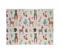 Relaxdays Tapis de jeux bébé, animaux de la forêt, sans substances nocives, lavable, HLP 1x195x150 cm, mousse, coloré