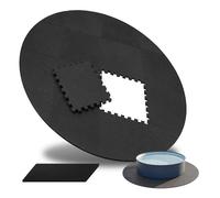 Relaxdays Tapis de piscine 17 pièces Ø200 cm ép.1,2 cm mousse EVA rond protection fond dalles emboîtables noir