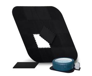 Relaxdays Tapis de Piscine, Lot de 17, 1,2×216×216 cm, Mousse EVA, Noir | carré, protection fond